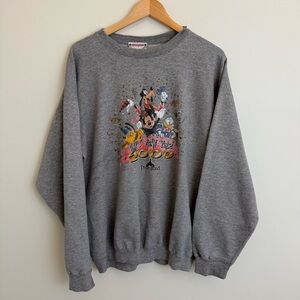 Vintage Y2K Heather Gray Disneyland New Year 2000 Crew Neck Sweatshirt Size L/XL